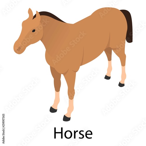 Horse icon. Isometric of horse vector icon for web design isolated on white background