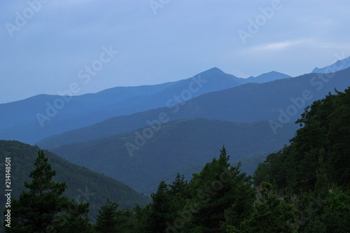 Mountain range landscape in the Pyrenees 