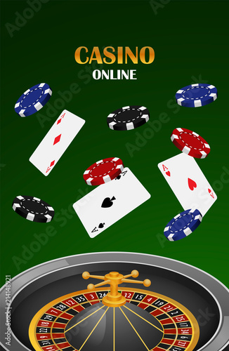Green casino online concept background. Realistic illustration of green casino online vector concept background for web design