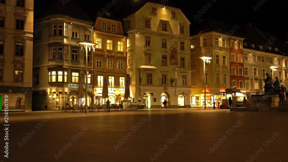 Rathaus (19 c.) at Hauptplatz at night, Graz, Austria