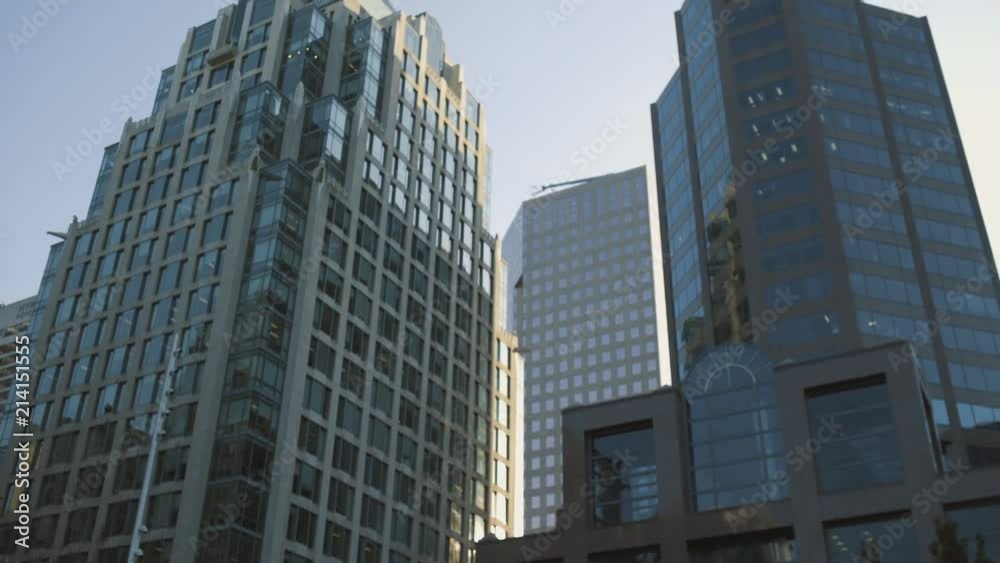 4K Downtown Vancouver, British Columbia, Canada - High rise buildings - morning, wide angle moving shot 4K Downtown Vancouver, British Columbia, Canada - High rise buildings - morning, wide angle moving shot