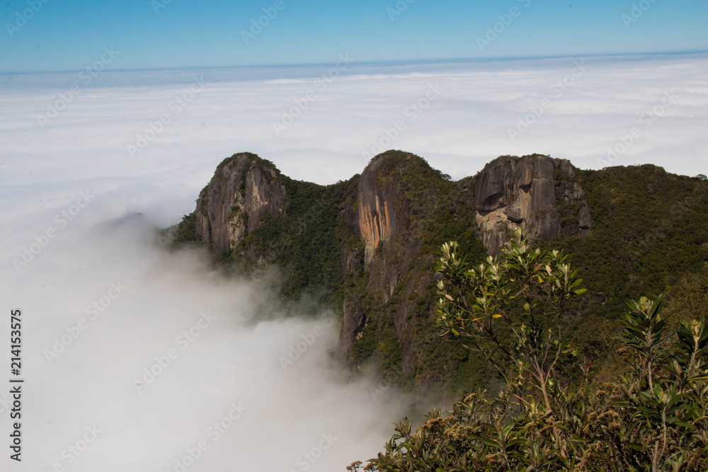 Cunha, São Paulo / Brazil - September 2017: Frontier of the states of São Paulo and Rio de Janeiro, where there are trails, mountains and laundromat.