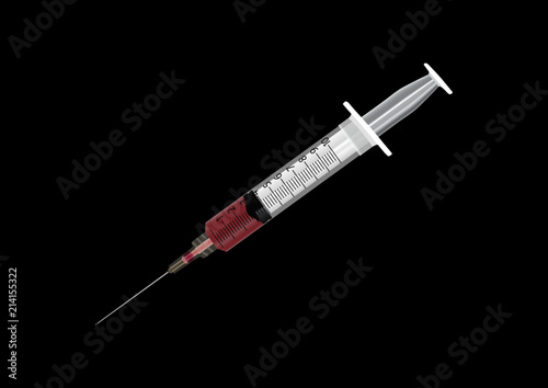 injection needle isolated on the black background