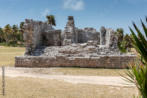 The Crumbling Stone Ruins of Tulum Maya City, Yucatan,Mexico