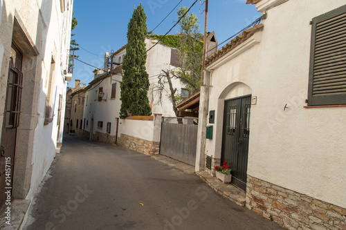 houses in spain pindadas in white and with walls with rocky texture © carles