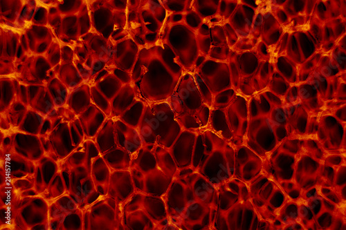 cellular structure, metal, red-hot