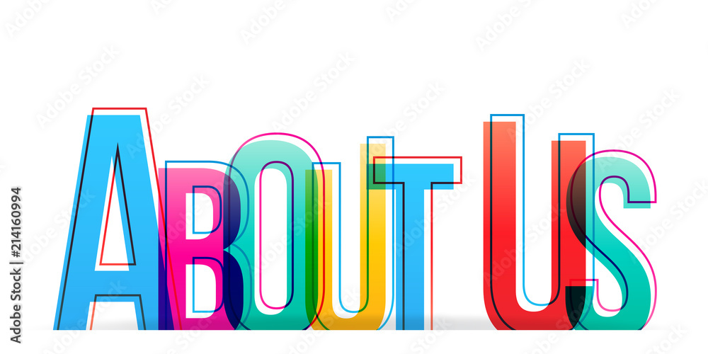 Creative vector illustration of About Us word Creative vector illustration of About Us word