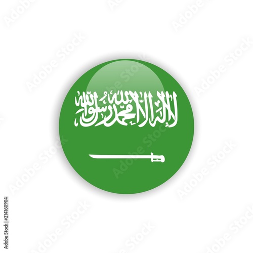 Button Saudi Arabia Flag Vector Template Design