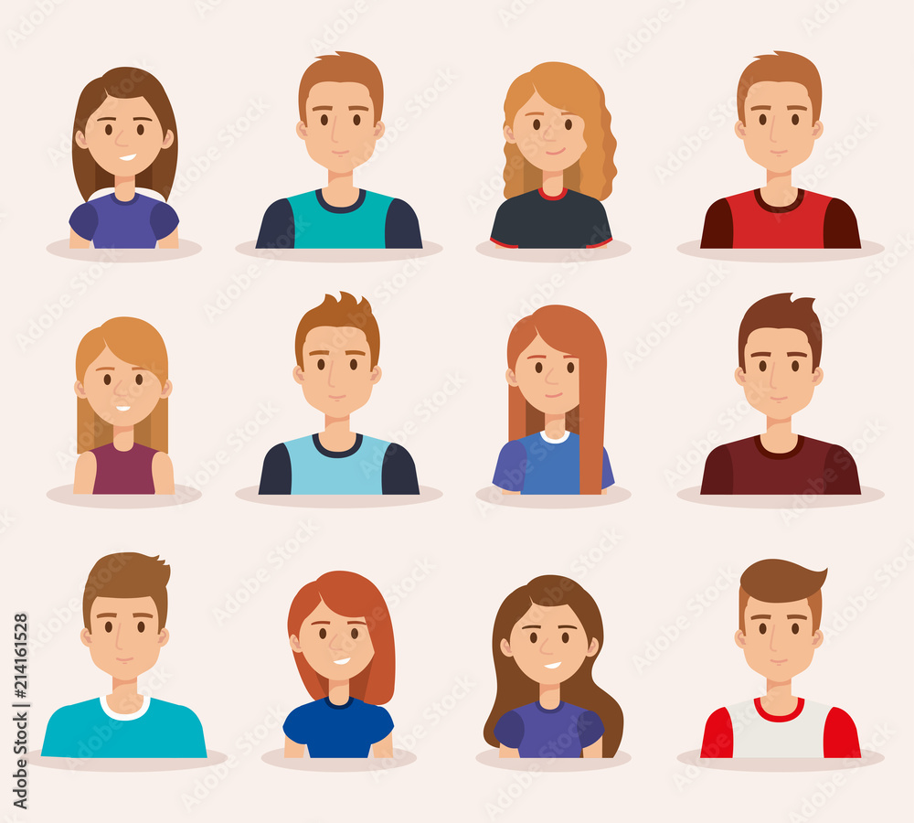group of young people vector illustration design group of young people vector illustration design