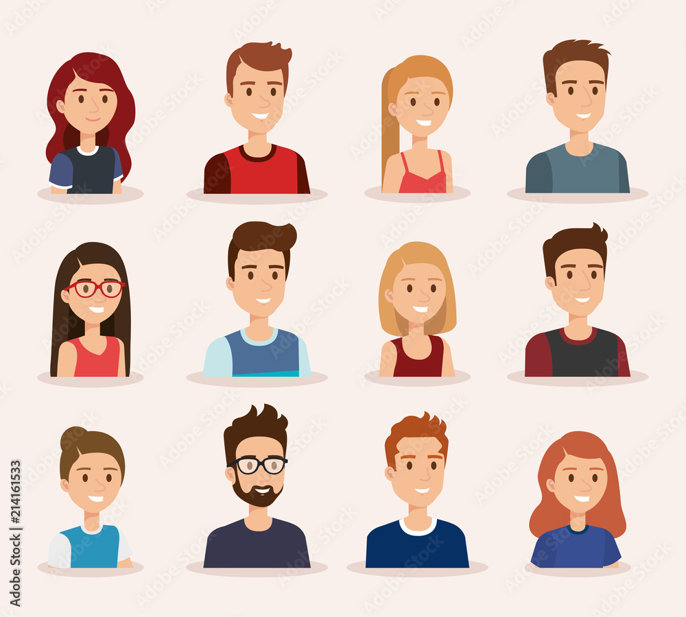 group of young people vector illustration design group of young people vector illustration design