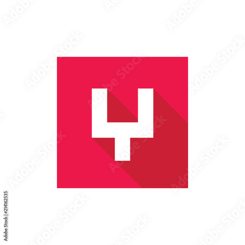 Free Download Letter Y Logo, Red Color Y Letter Icon, Logo Y With Red Square, Flat Long Shadow Icon Design - GFXLoad