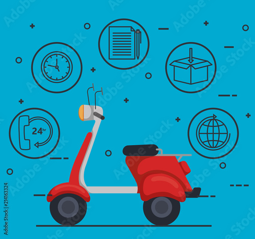 motorcycle delivery service icon vector illustration design