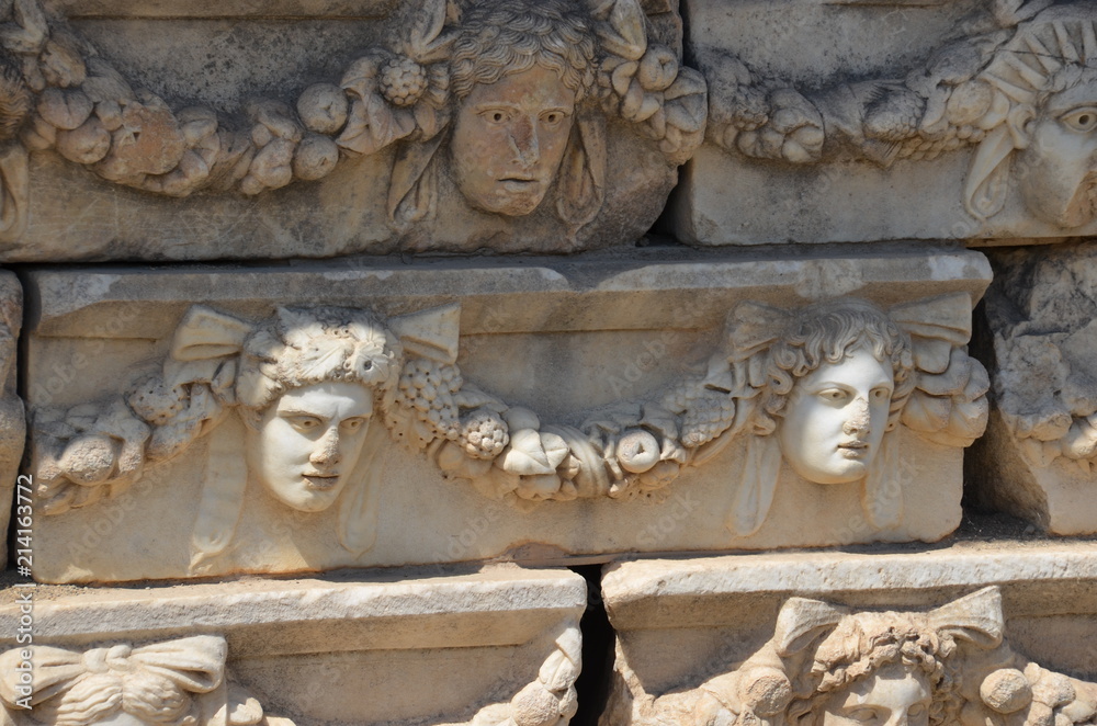 Aphrodisias ancient greek city tyrkey caria ruins marble background