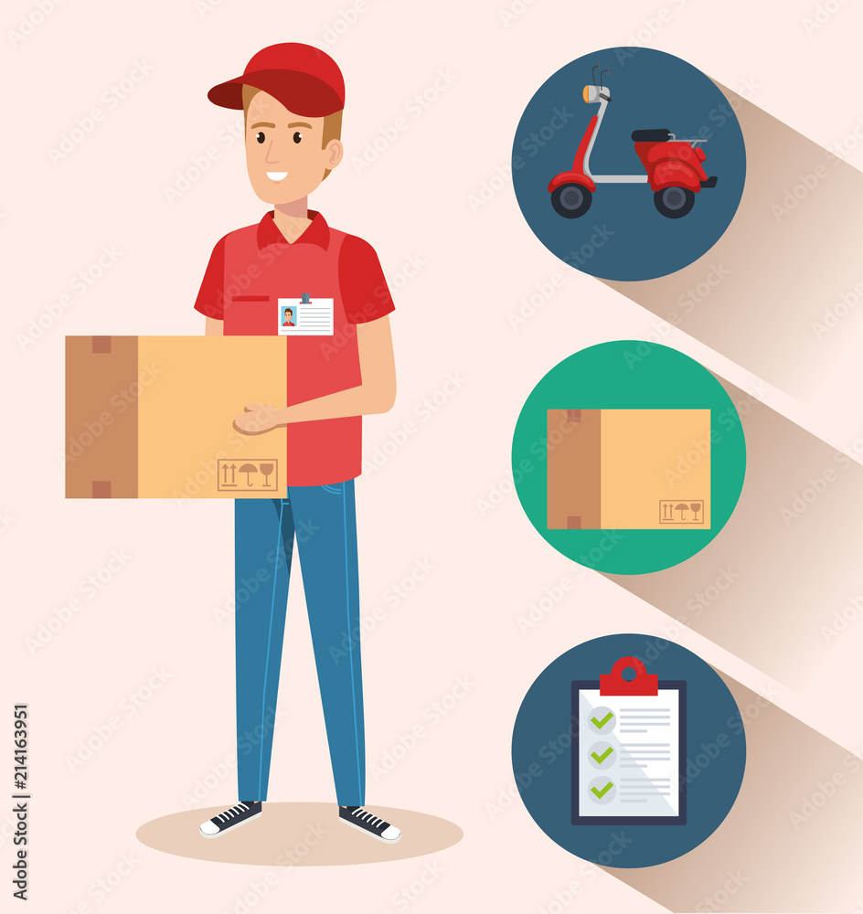 courier character delivery service icon vector illustration design courier character delivery service icon vector illustration design
