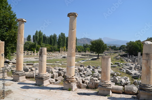 Aphrodisias ancient greek city tyrkey caria ruins stones marble summer photo