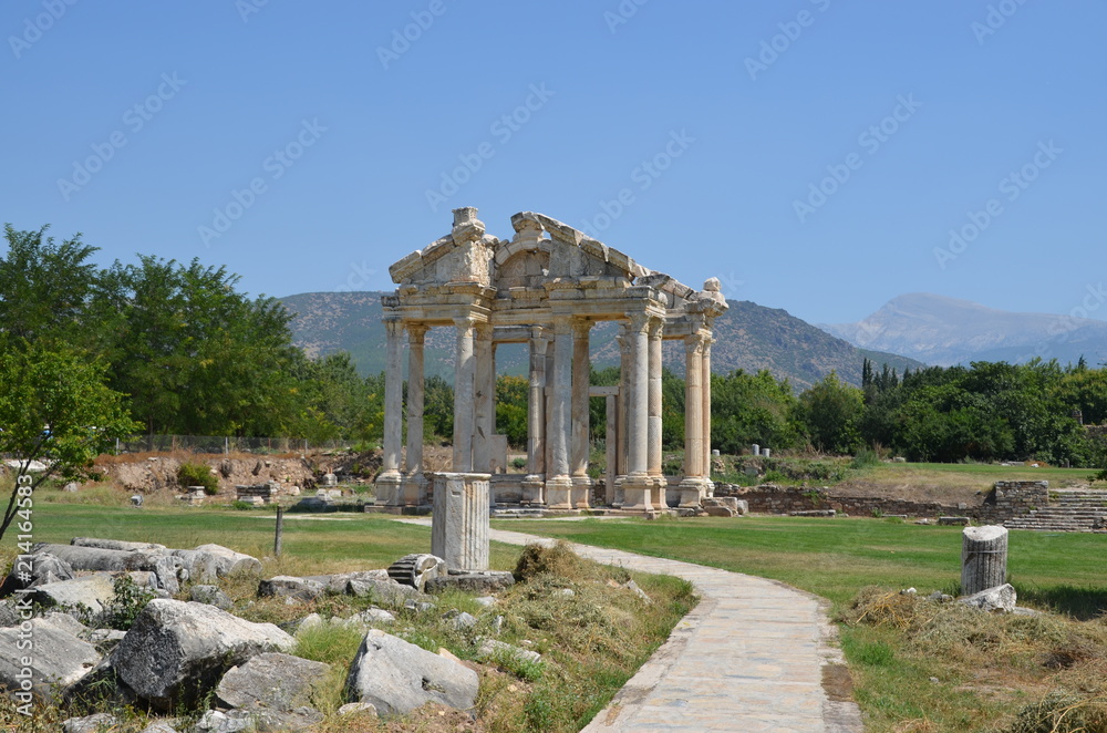 Aphrodisias ancient greek city tyrkey caria ruins stones marble summer