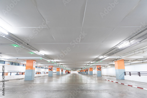 Empty parking lot in Underground parking.