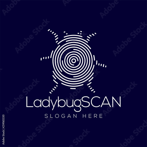 Ladybug Scan Technology Logo vector Element. Animal Technology Logo Template