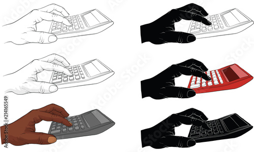 hand holding  calculator vector