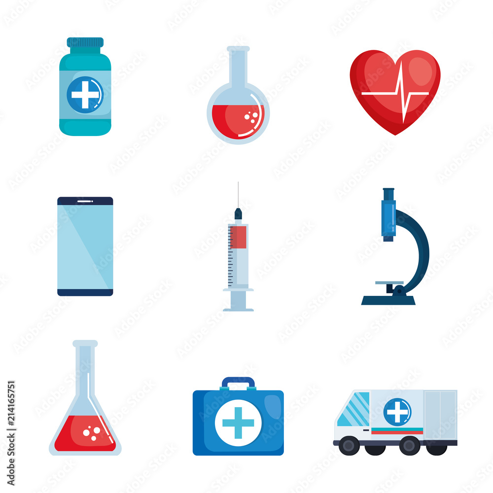 healthcare medical set icons vector illustration design