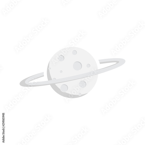 Planet Saturn with planetary ring system flat icon