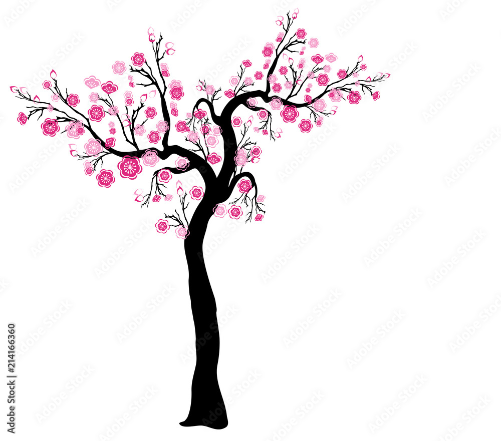 Obraz premium Vector Cherry blossom for Chinese New Year and mid autumn festival