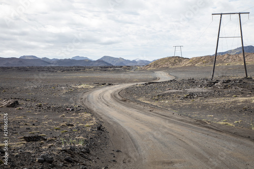 Gravel road on the way to Landmannalaugar in Iceland’s Highlands