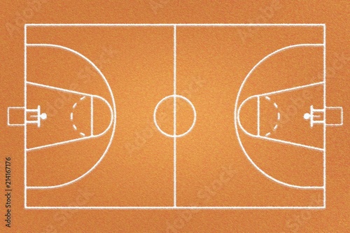 Fabric basketball court or brown frieze carpet.