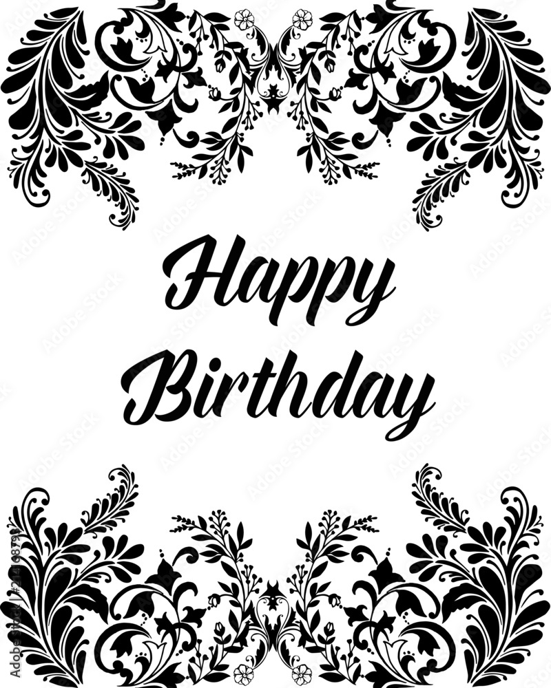 cute happy birthday card. vector illustration