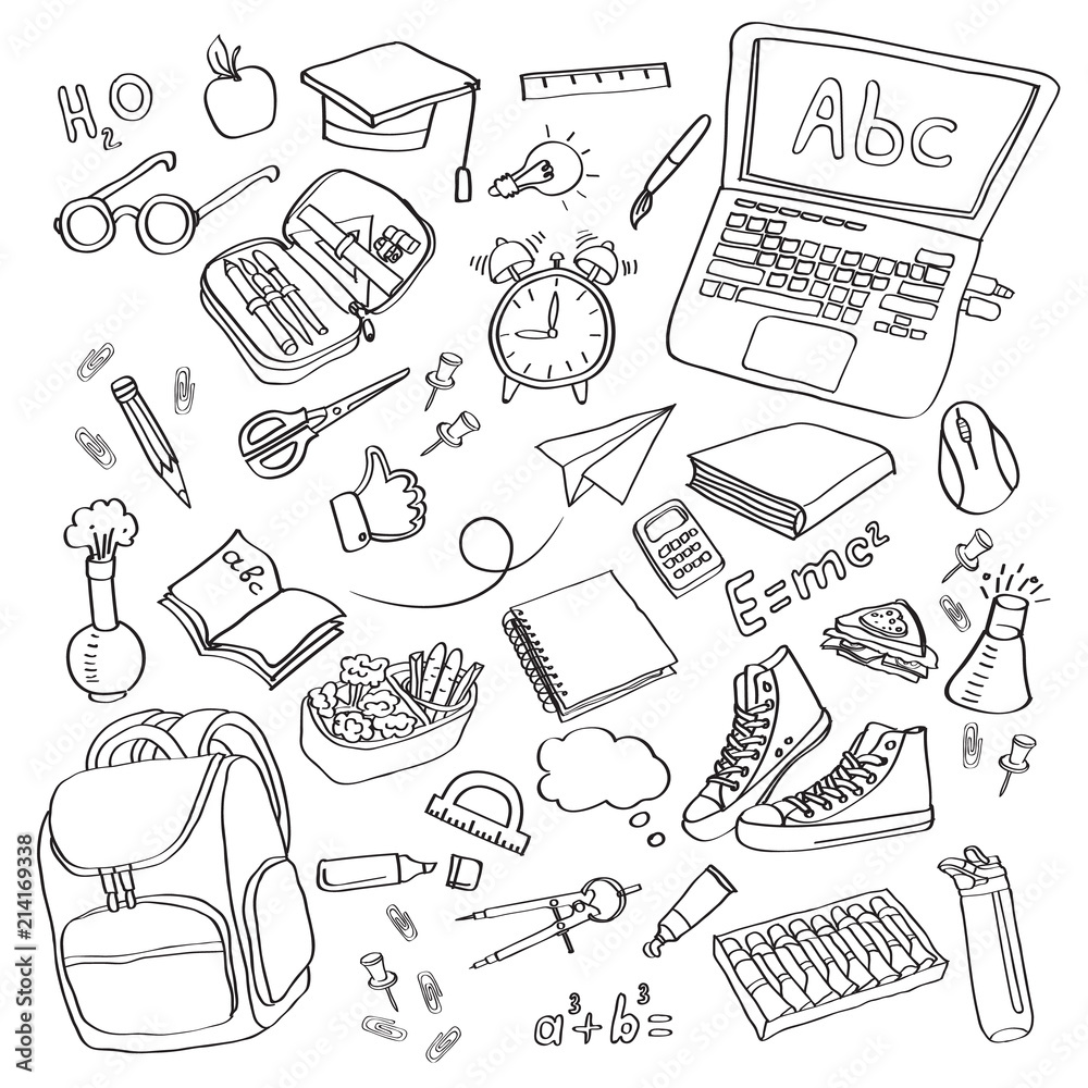 School clipart Vector doodle school icons symbols