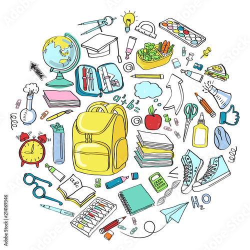 School clipart Vector doodle school icons symbols