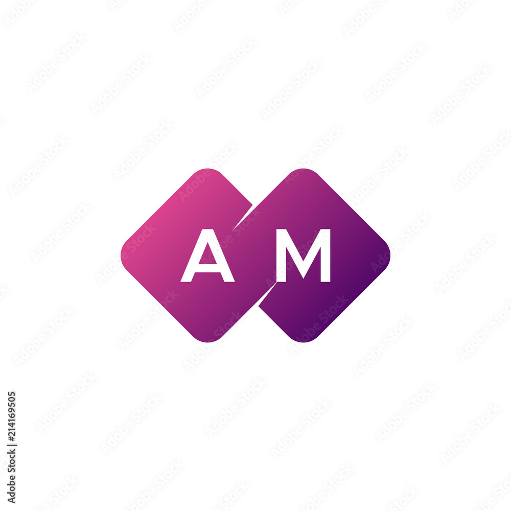 two letter am diamond rounded logo two letter am diamond rounded logo