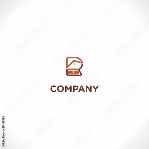 Letter R Home Brick Creative Abstract Icon Logo Design Template Element Vector