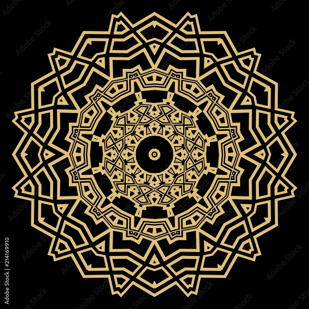 Beautiful round flower mandala. Vector illustration. Abstract.