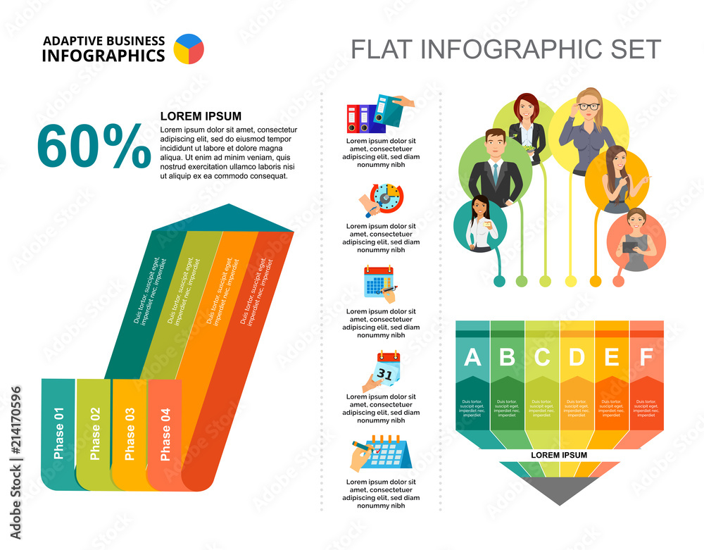 Teamwork percentage chart template. Business data. Abstract elements of ...