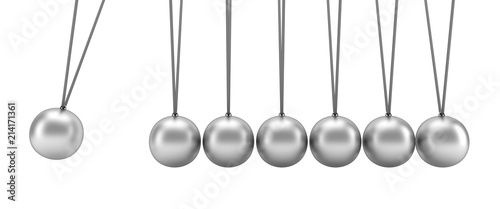 Newton's cradle isolated on white - 3d render