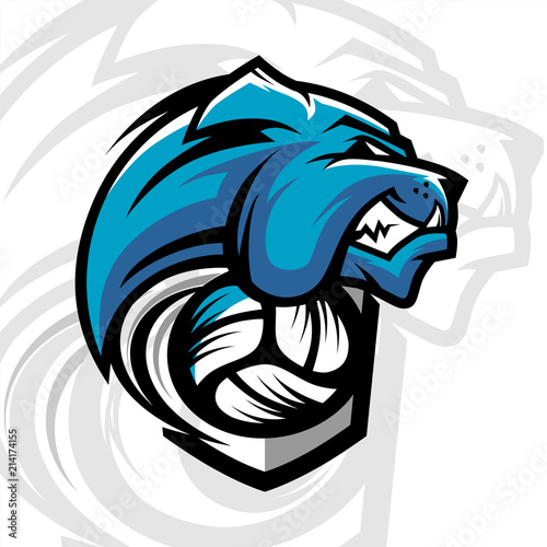 Volleyball Bulldog Team Logo