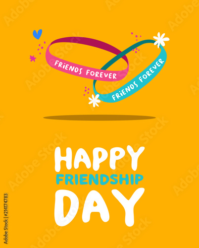 Happy friendship day friends forever bracelet card