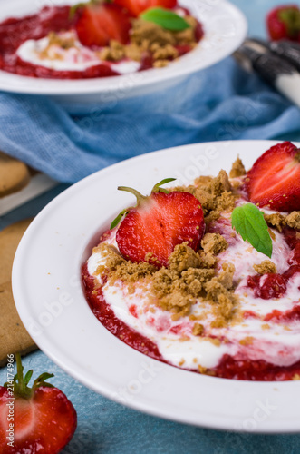 Mashed red berries