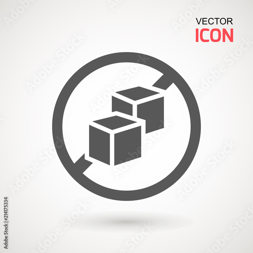 No Sugar free vector icon. Vector sugar cubes in circle icon for no sugar added product package design.