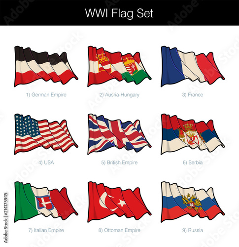World War One Waving Flag Set