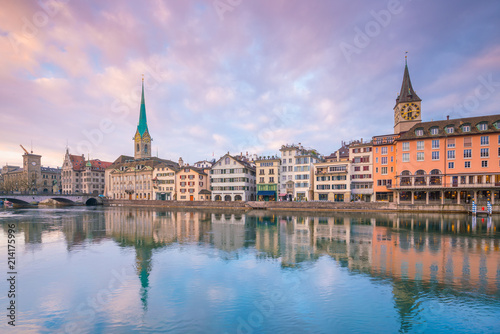 Cityscape of downtown Zurich in Switzerland
