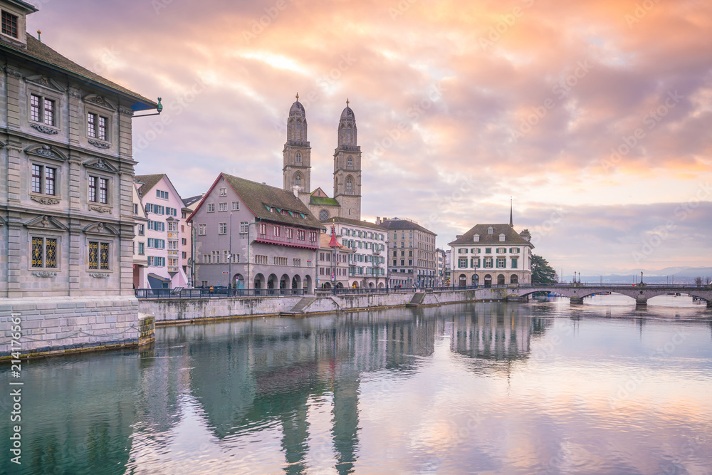 Cityscape of downtown Zurich in Switzerland Cityscape of downtown Zurich in Switzerland