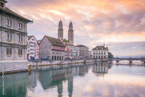Cityscape of downtown Zurich in Switzerland