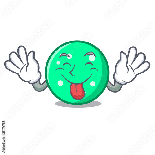 Tongue out circle mascot cartoon style