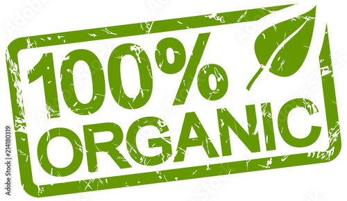 green stamp with text 100% organic