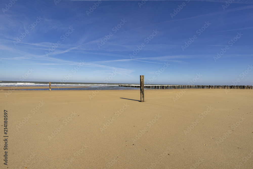 Fall of Tide at lonely Domburg Beach / Netherlands