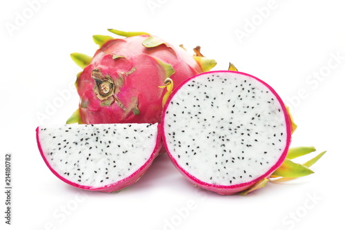 Healthy fruit concept,Dragon fruit on white background.