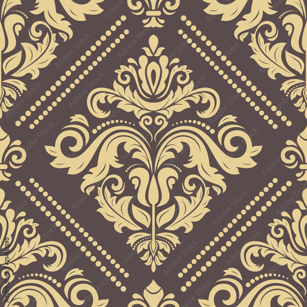 Orient vector classic pattern. Seamless abstract background with vintage golden elements. Orient background. Ornament for wallpaper and packaging