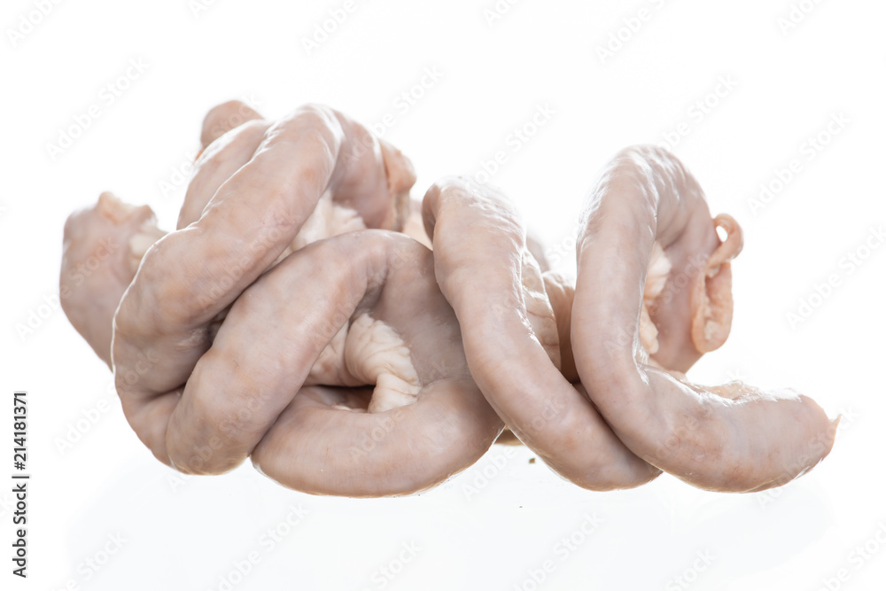 Part of pork small intestine or Chitterlings internal organs of pig Part of pork small intestine or Chitterlings internal organs of pig